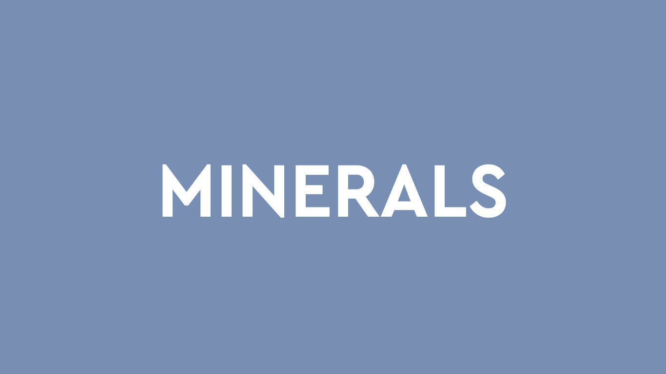 Tekst op gekleurd vlak: Mineralen